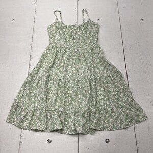 Shein Green Floral Sleeveless Tiered Fit & Flare Short Dress